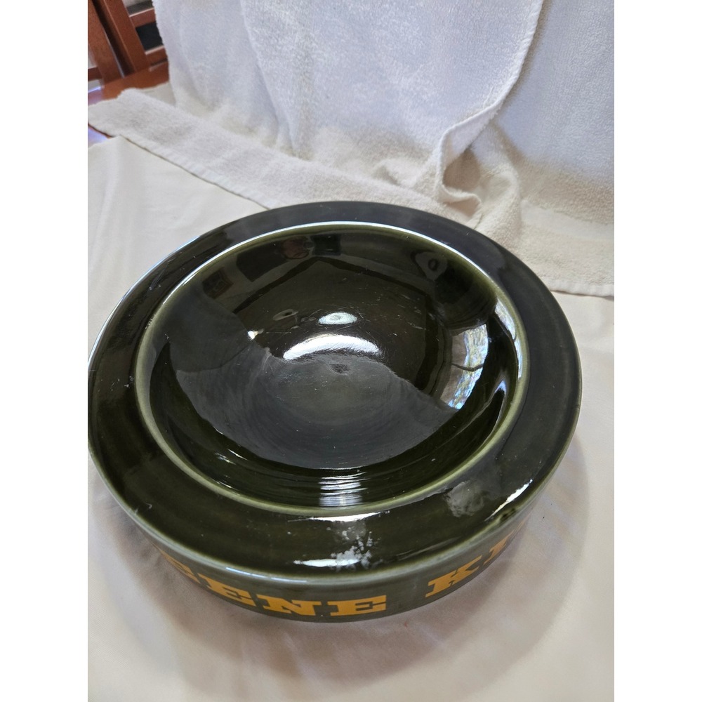 Vintage Greene King IPA Royal Norfolk Ceramic Pub Ashtray Green British Brewery